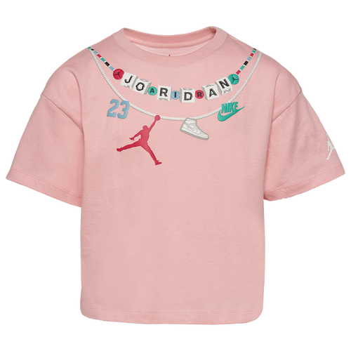 

Jordan Girls Jordan Braided Jumbo Jumpman T-Shirt - Girls' Grade School Bleached Coral Size L