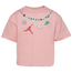 Jordan Braided Jumbo Jumpman T-Shirt - Girls' Grade School Bleached Coral