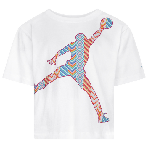 

Girls Preschool Jordan Jordan Braided Jumbo Jumpman T-Shirt - Girls' Preschool White Size 4