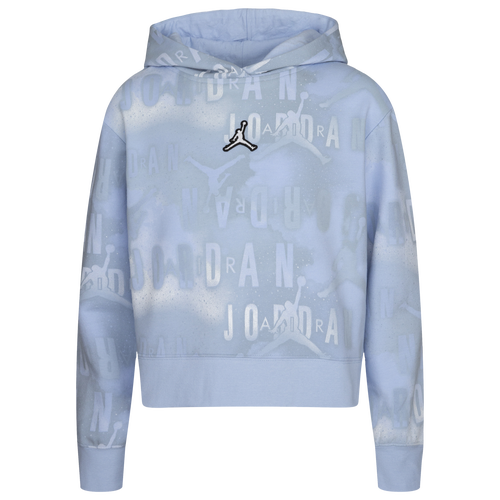 

Jordan Girls Jordan Essentials AOP Boxy Pullover - Girls' Grade School Ice Blue Size L