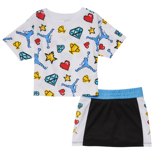 

Girls Jordan Jordan Childrens Day Skort Set - Girls' Toddler Black/White Size 2T