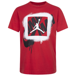 Boys' Preschool - Jordan Jumpman Stencil T-Shirt - White/Fire Red