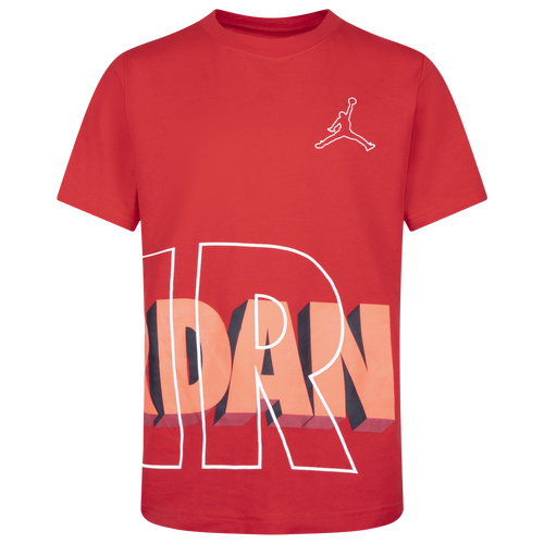 BOYS - Jordan Around The Back T-Shirt - White/Fire Red