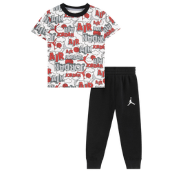 Boys' Toddler - Jordan Air Comic AOP T-Shirt and Pants Set - White/Black