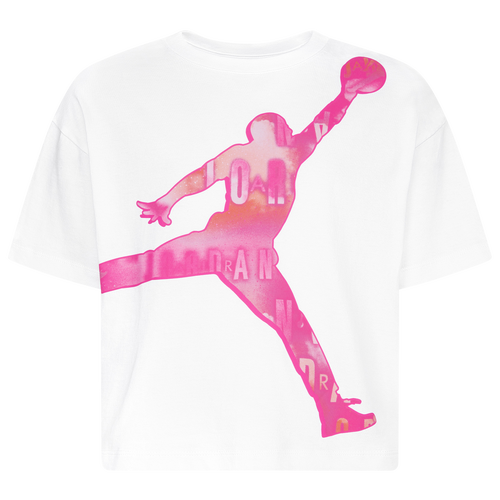 

Jordan Girls Jordan Essentials AOP T-Shirt - Girls' Grade School White Size L