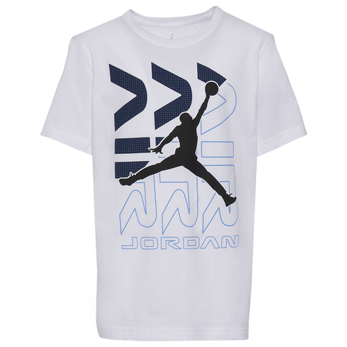 

Boys Jordan Jordan Air Jordan 13 Vert Stack T-Shirt - Boys' Grade School White/White Size S