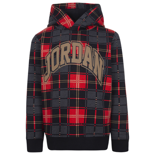 

Jordan Boys Jordan Essentials Plaid Pullover Hoodie - Boys' Preschool Black Size 6