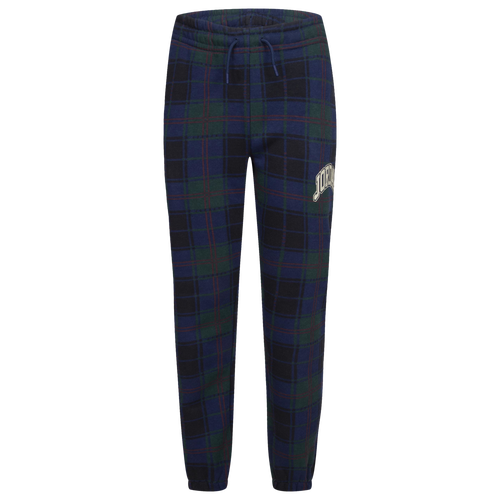 Jordan Nike Brooklyn Fleece Plaid Pants Little Kids' Pants In Blue