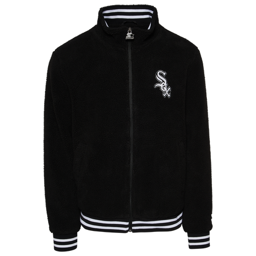 

Starter Mens Chicago White Sox Starter White Sox Sherpa Full Zip Jacket - Mens Black/White Size M