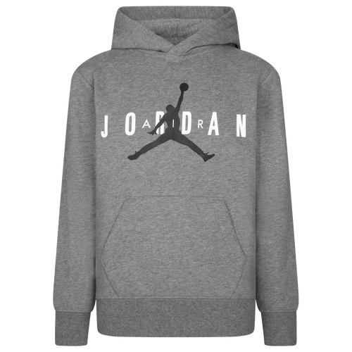 Jordan Boys Fleece Pullover Hoodie Medium Carbon Heather White