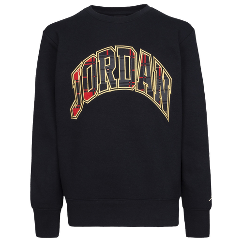 

Jordan Boys Jordan Essentials Plaid Crew - Boys' Grade School Black/Red Size M