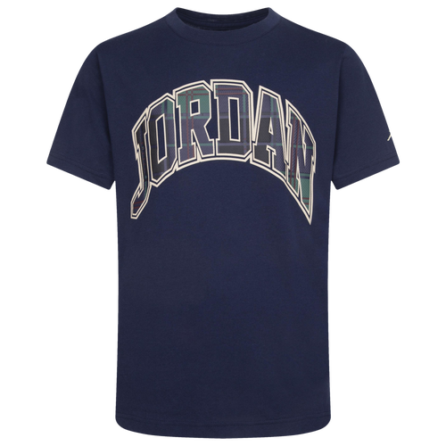 

Jordan Boys Jordan Essentials Plaid T-Shirt - Boys' Grade School Obsidian Size L