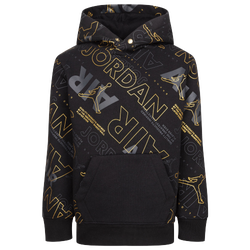 Boys' Preschool - Jordan Holiday Shine Air AOP Pullover Hoodie - Gold/Black