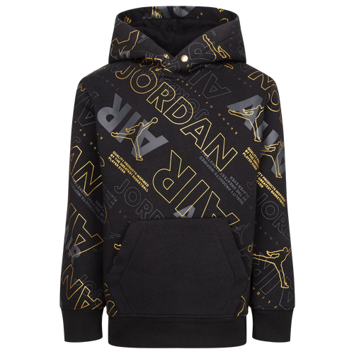 

Boys Preschool Jordan Jordan Holiday Shine Air AOP Pullover Hoodie - Boys' Preschool Black/Gold Size 4