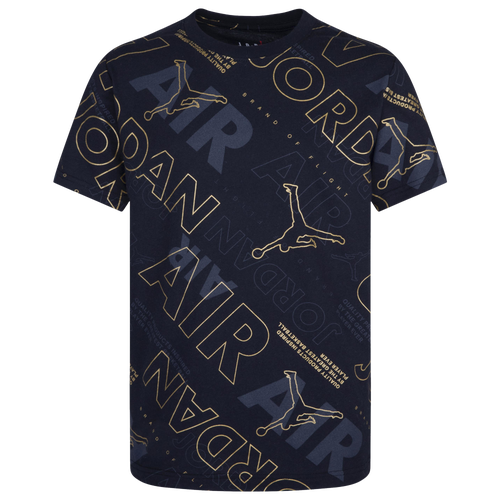 

Jordan Boys Jordan Golden Flight AOP Short Sleeve T-Shirt - Boys' Grade School Black Size M