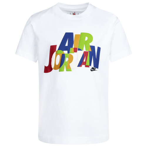 

Jordan Messy Room Stack Short Sleeve T-Shirt - Boys' Preschool White/Blue Size 6