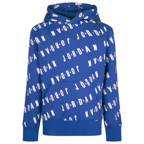 

Jordan Essentials All Out Print Pullover - Boys' Grade School True Blue/White Size XL