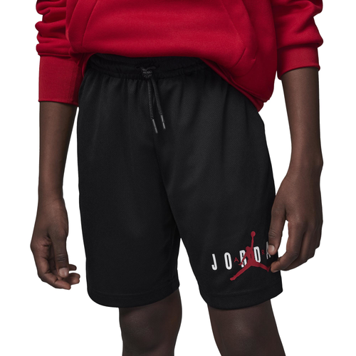 

Boys Jordan Jordan Essentials Graphic Mesh Shorts - Boys' Grade School Black/White Size S