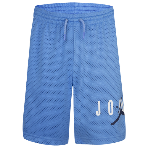 

Boys Jordan Jordan Essentials Graphic Mesh Shorts - Boys' Grade School White/University Blue Size S