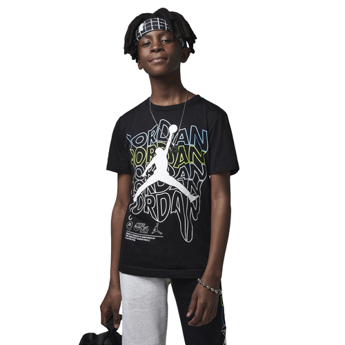 

Jordan Boys Jordan Jumpman Meltdown T-Shirt - Boys' Grade School Black/White Size XL