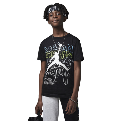 

Jordan Boys Jordan Jumpman Meltdown T-Shirt - Boys' Grade School Black/White Size M