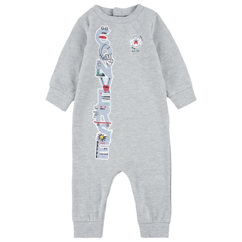 

Boys Infant Converse Converse Fleece Tech Coverall - Boys' Infant Dark Grey Heather/White Size 3MO