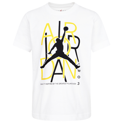 

Boys Jordan Jordan Jump Out Short Sleeve T-Shirt - Boys' Toddler White/Yellow Size 3T