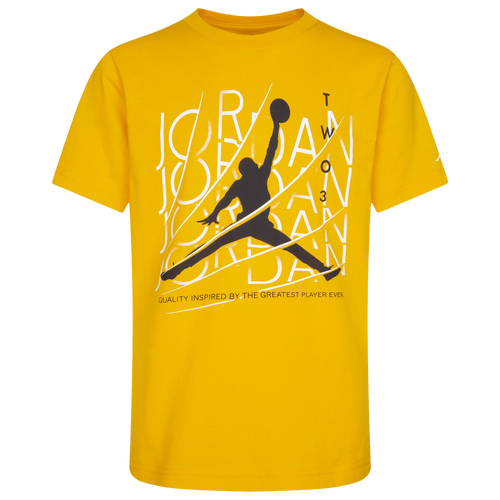 

Boys Jordan Jordan Waves Short Sleeve T-Shirt - Boys' Grade School Taxi/Black Size S