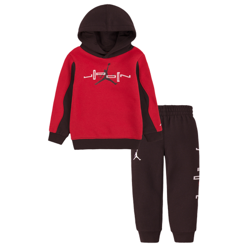 

Jordan Boys Jordan Varsity Fleece Pullover Set - Boys' Toddler Black/White Size 2T
