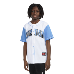 Boys' Grade School - Jordan HBR Baseball Jersey - White/Carolina Blue