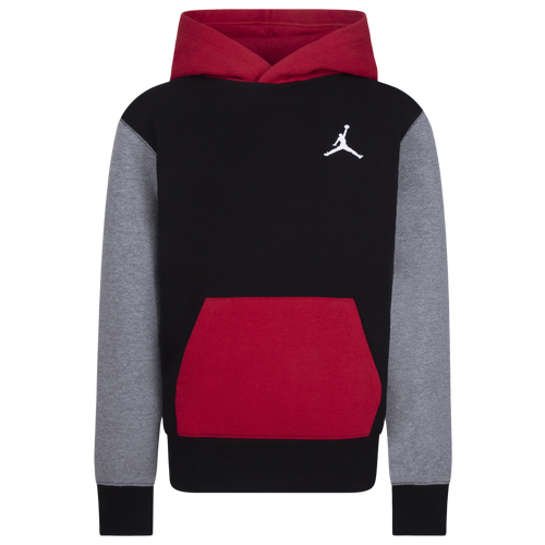 

Jordan Boys Jordan MJ Essentials Pullover Hoodie - Boys' Grade School Black/Carbon Heather Size L