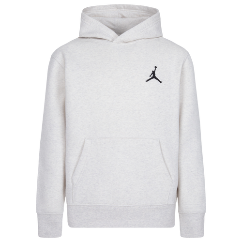 

Jordan Boys Jordan MJ Essentials Pullover Hoodie - Boys' Grade School Gray/Sail Heather Size L