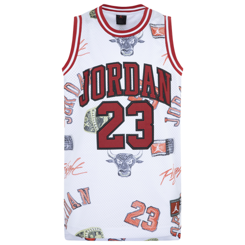 

Boys Jordan Jordan AJ 23 AOP Jersey - Boys' Grade School White/Red Size L