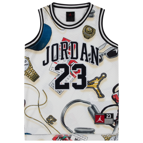 Boys Jordan 23 AOP Jersey - Boys' Grade School Tan/Red