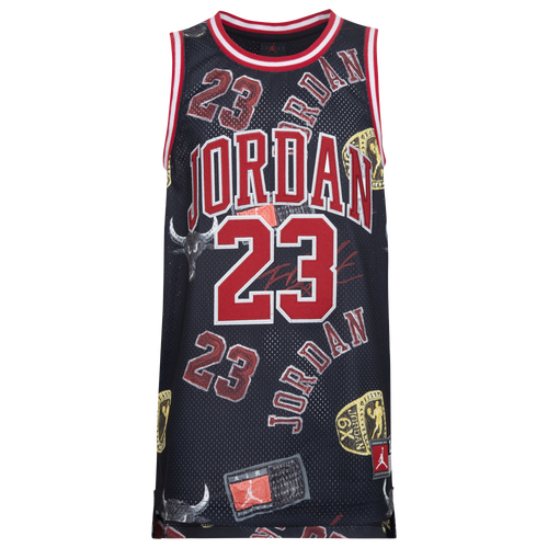 

Boys Jordan Jordan AJ 23 AOP Jersey - Boys' Grade School Black/Red Size XL