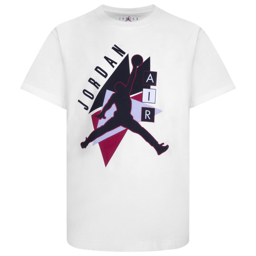 

Boys Jordan Jordan Air Diamonds Short Sleeve T-Shirt - Boys' Grade School White/Red Size S