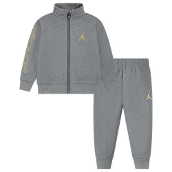 Boys' Infant - Jordan Take Flight B&G Tricot Set - Carbon Heather/Gold