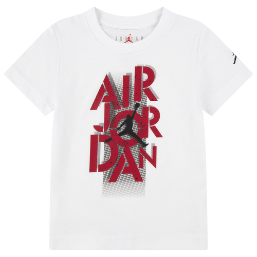 

Boys Jordan Jordan AJ4 Grid Lock Short Sleeve T-Shirt - Boys' Toddler White/Red Size 3T