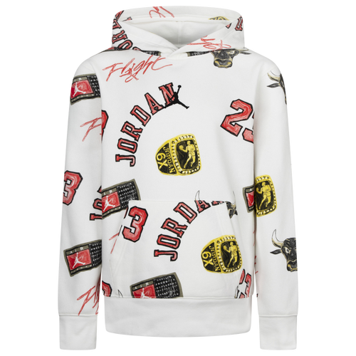 

Jordan Boys Jordan Essentials Print Pullover - Boys' Grade School Sail/Red/Multi Size L