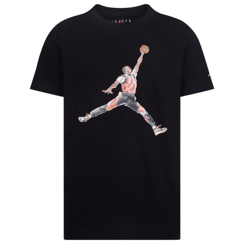 

Boys Jordan Jordan Watercolor Jumpman T-Shirt - Boys' Grade School Red/Black Size L