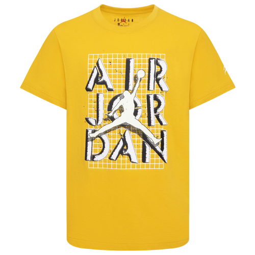 

Boys Jordan Jordan Jumpman Stack T-Shirt - Boys' Grade School Yellow/White Size M