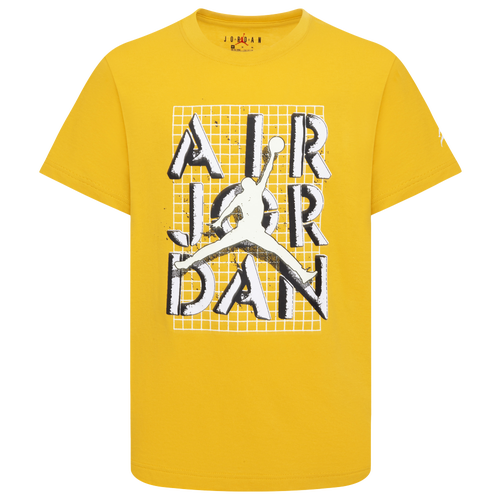 

Boys Jordan Jordan Jumpman Stack T-Shirt - Boys' Grade School Yellow/White Size L