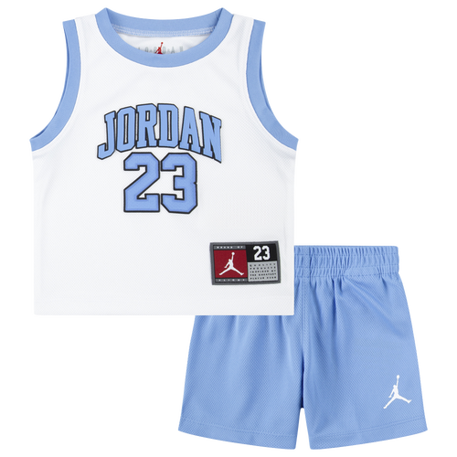 

Boys Infant Jordan Jordan 23 Jersey Set - Boys' Infant White/Carolina Size 18MO