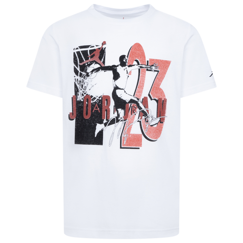

Boys Jordan Jordan Retro Spec T-Shirt - Boys' Grade School White/Red Size XL