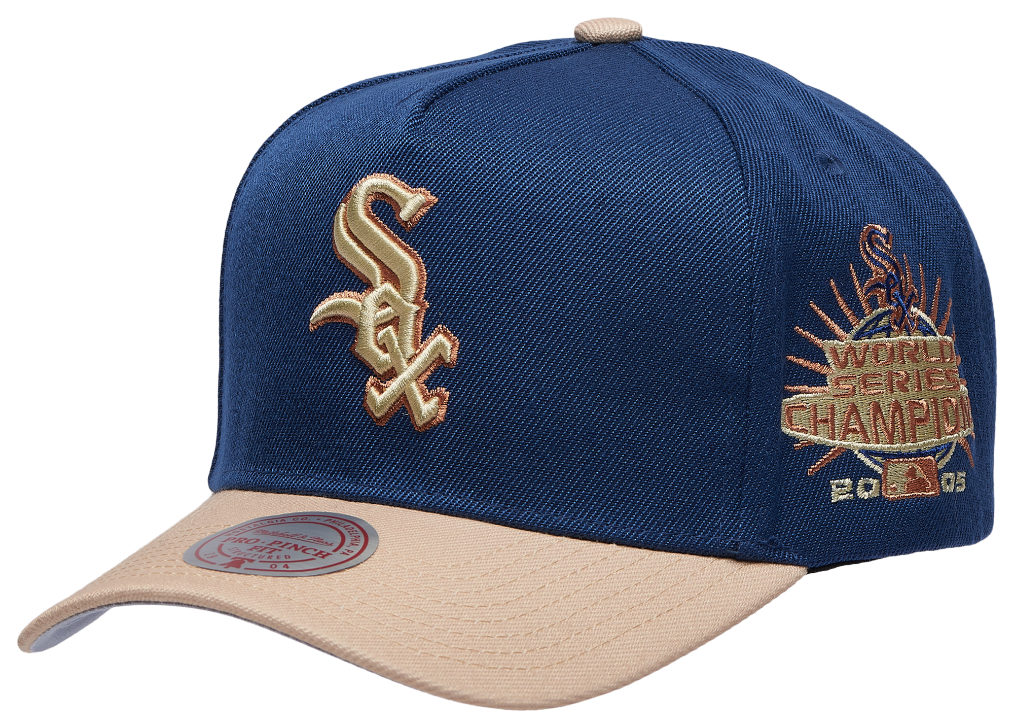Mitchell & Ness White Sox Navy & Tan Pro Pinch Cap - Adult