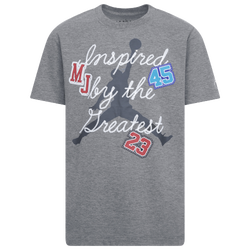Boys' Grade School - Jordan Inspired Patches Short Sleeve T-Shirt - Carbon Heather/White