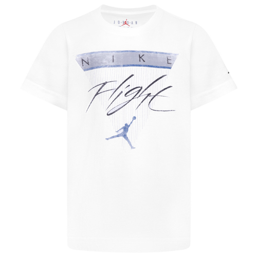 

Jordan Boys Jordan AJ 4 Flight Reimagined T-Shirt - Boys' Preschool White/Blue Size 5