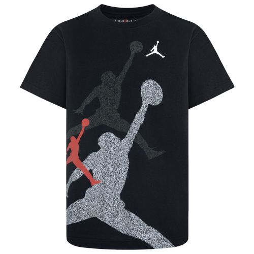 

Boys Jordan Jordan Gradient Stacked Jumpman Short Sleeve T-Shirt - Boys' Grade School Black/Red Size M