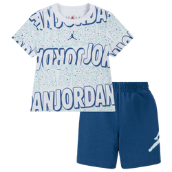 Boys' Toddler - Jordan Play AOP Shorts Set - Blue/White