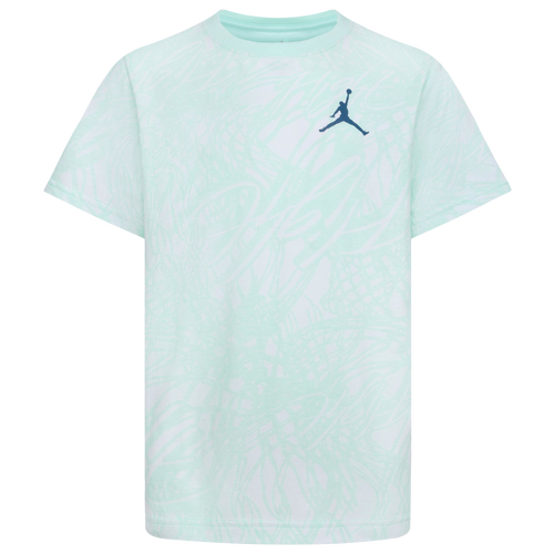 

Jordan Boys Jordan Net Flight AOP Short Sleeve T-Shirt - Boys' Grade School Green/White Size M